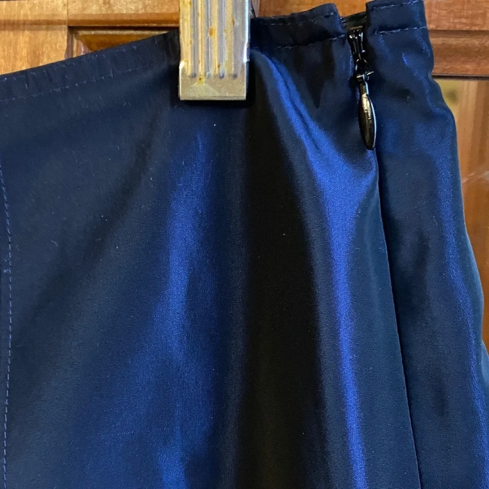 Talbots Satin A-Line Bubble Skirt in Deep Blue